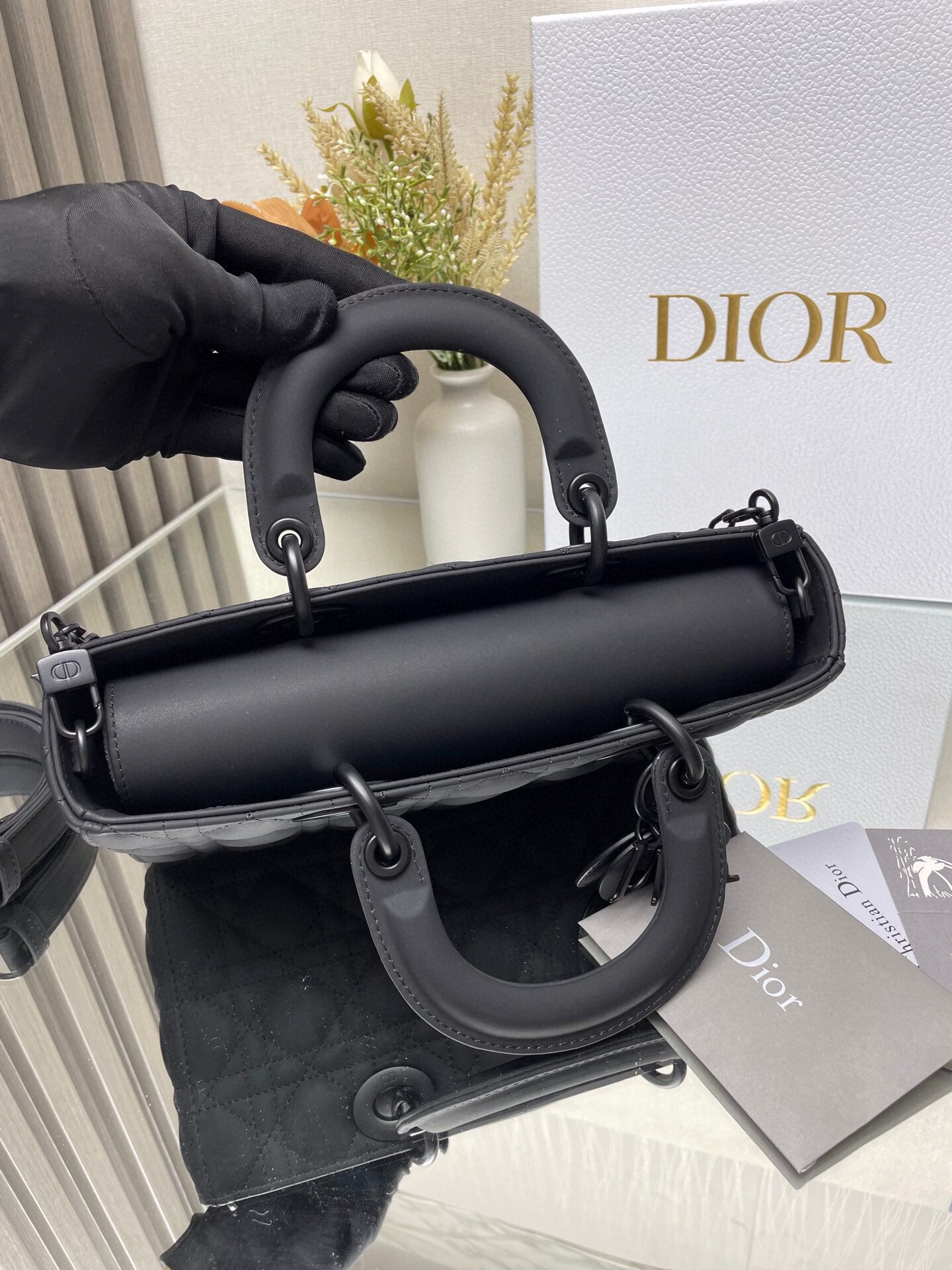 Christian Dior Lady D-Joy Bag Black Ultra-Matte Cannage Lambskin