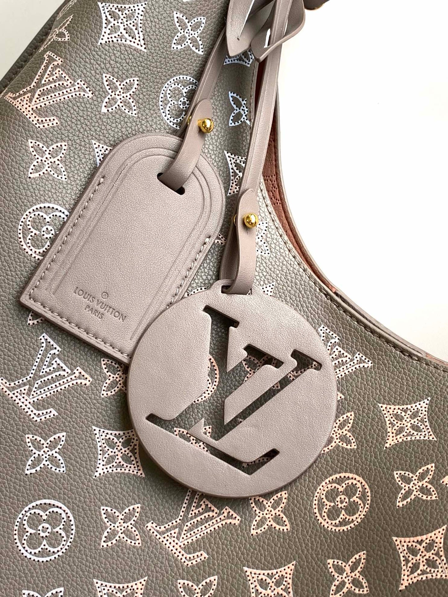 Louis Vuitton Carmel Hobo Bag Mahina Perforated Leather Galet