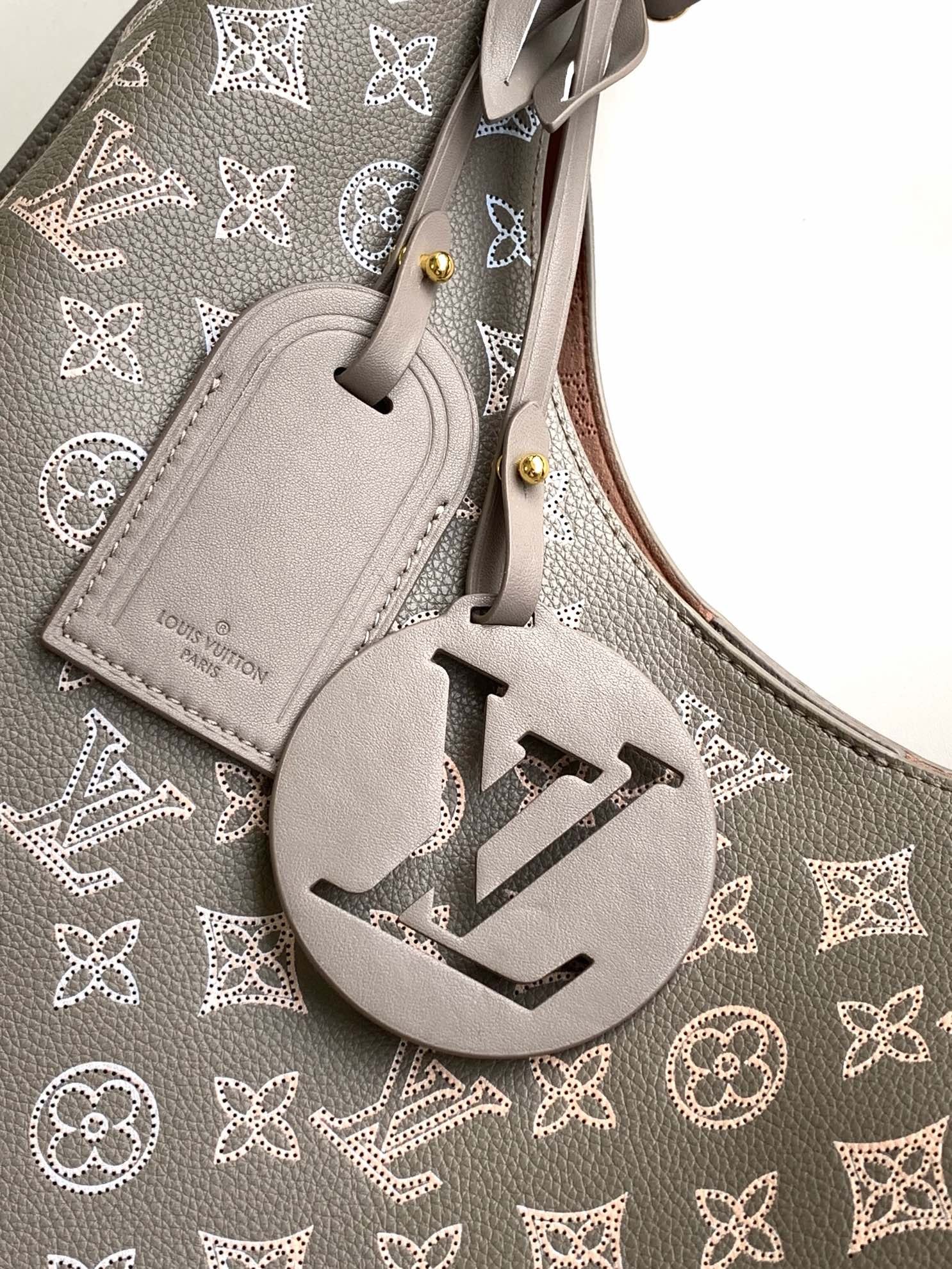 Louis Vuitton Carmel Hobo Bag Mahina Perforated Leather Galet