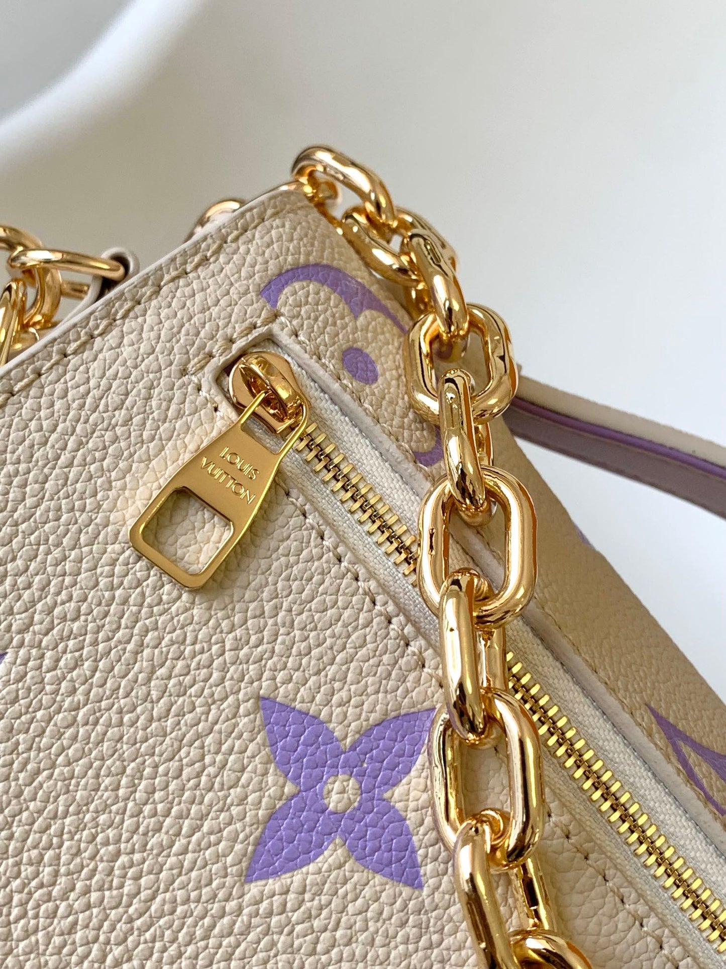 Louis Vuitton Pochette Métis East West Monogram Empreinte Leather Handbag - Beige/Purple