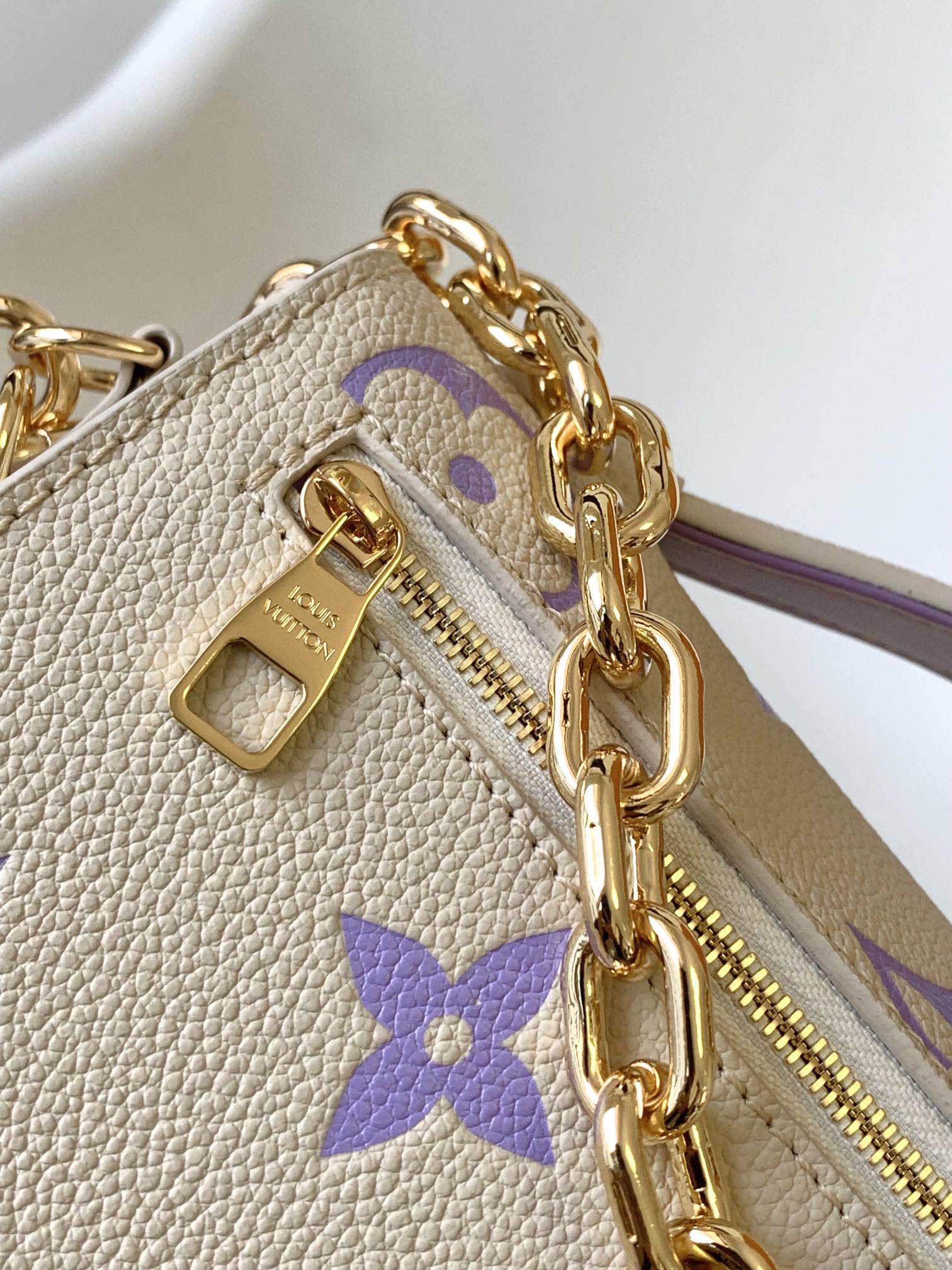 Louis Vuitton Pochette Métis East West Monogram Empreinte Leather Handbag - Beige/Purple