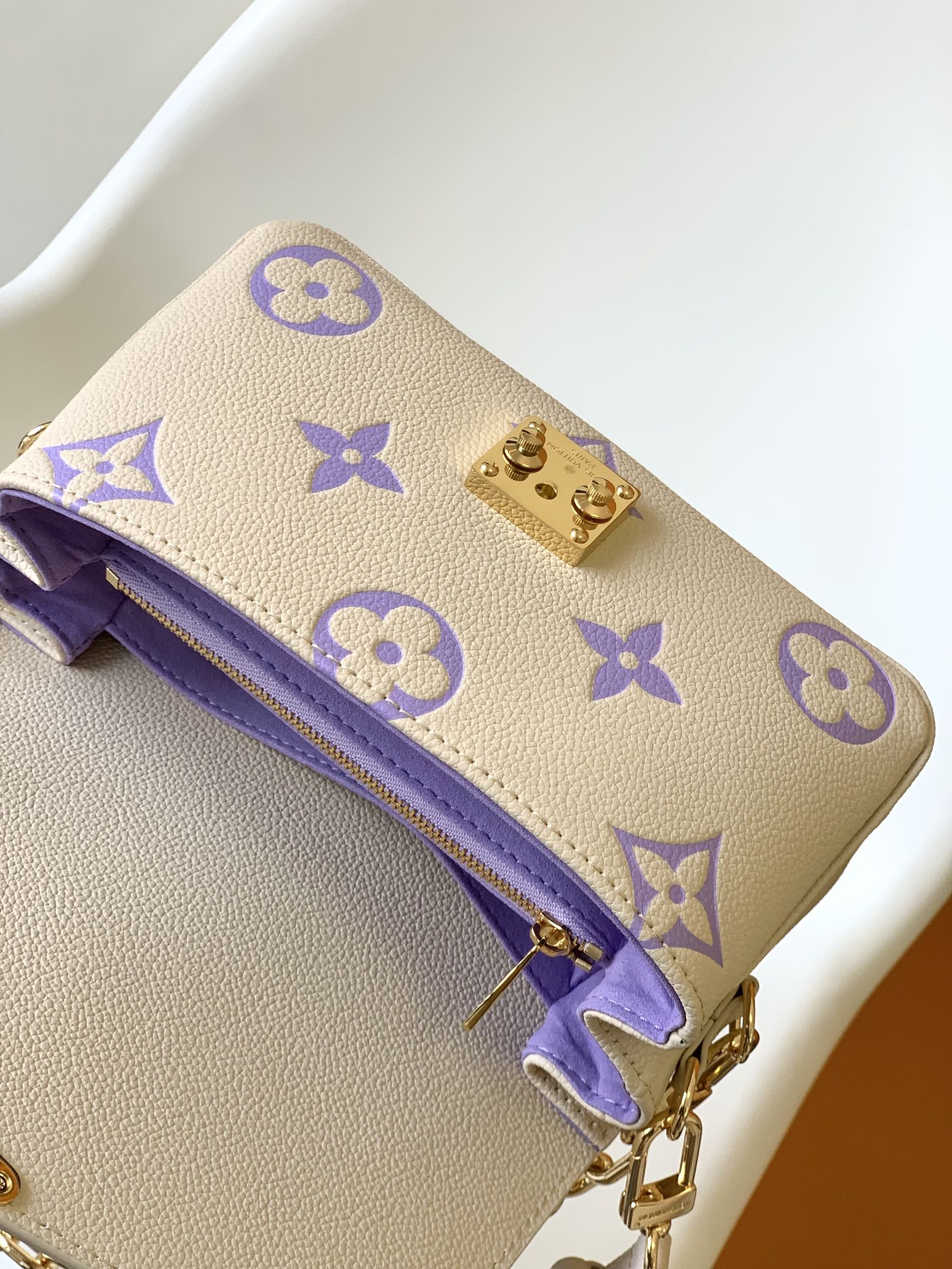 Louis Vuitton Pochette Métis East West Monogram Empreinte Leather Handbag - Beige/Purple