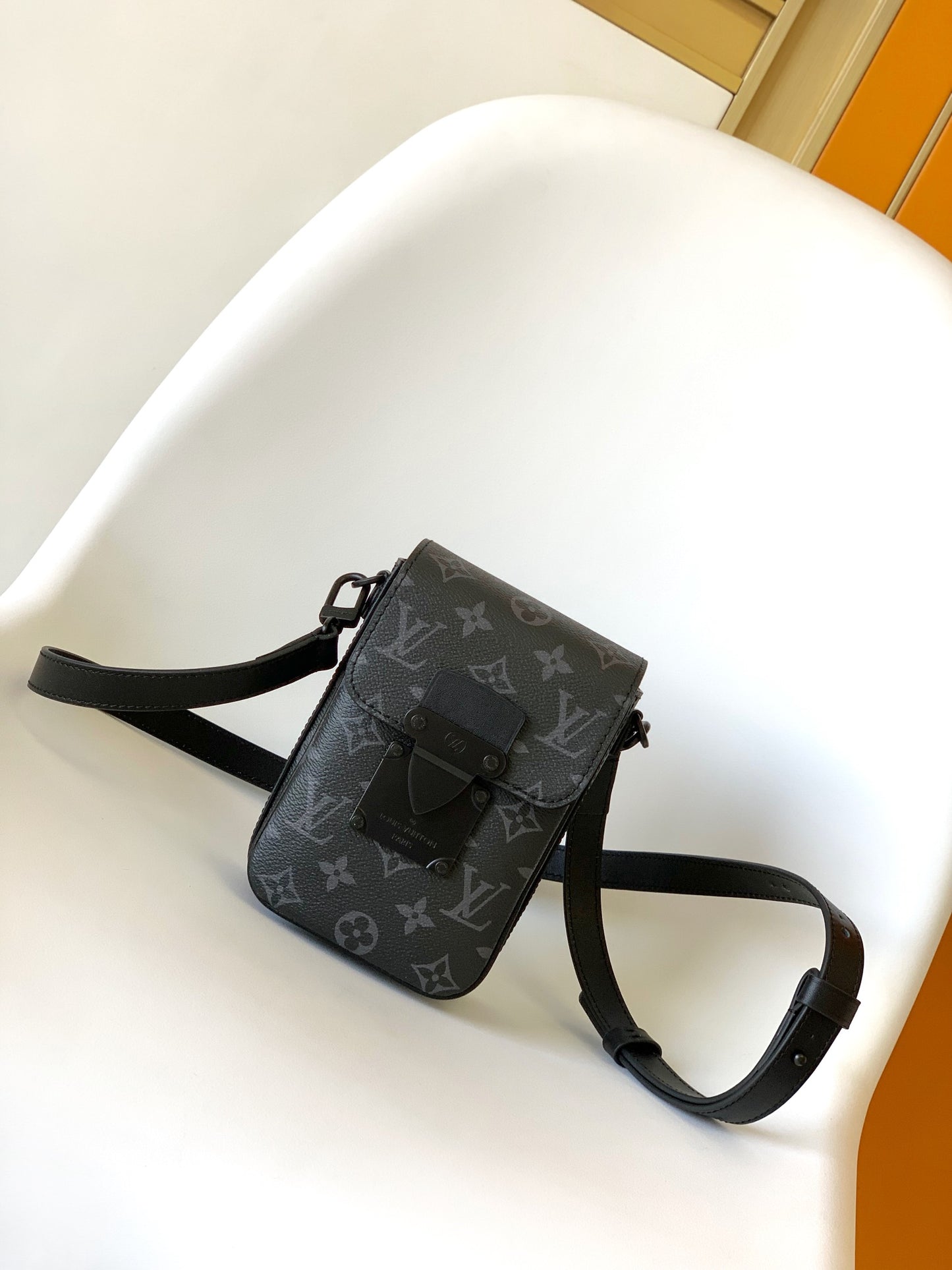 Louis Vuitton S-Lock Vertical Wearable Wallet Monogram Eclipse Canvas
