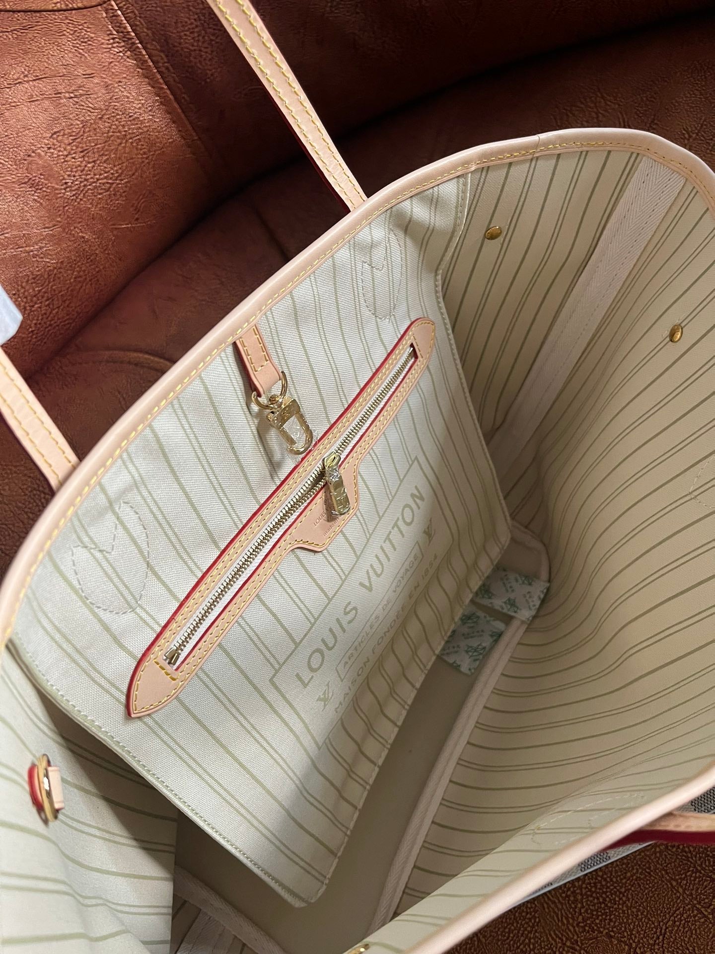 Louis Vuitton Neverfull MM Damier Azur Canvas Tote Bag