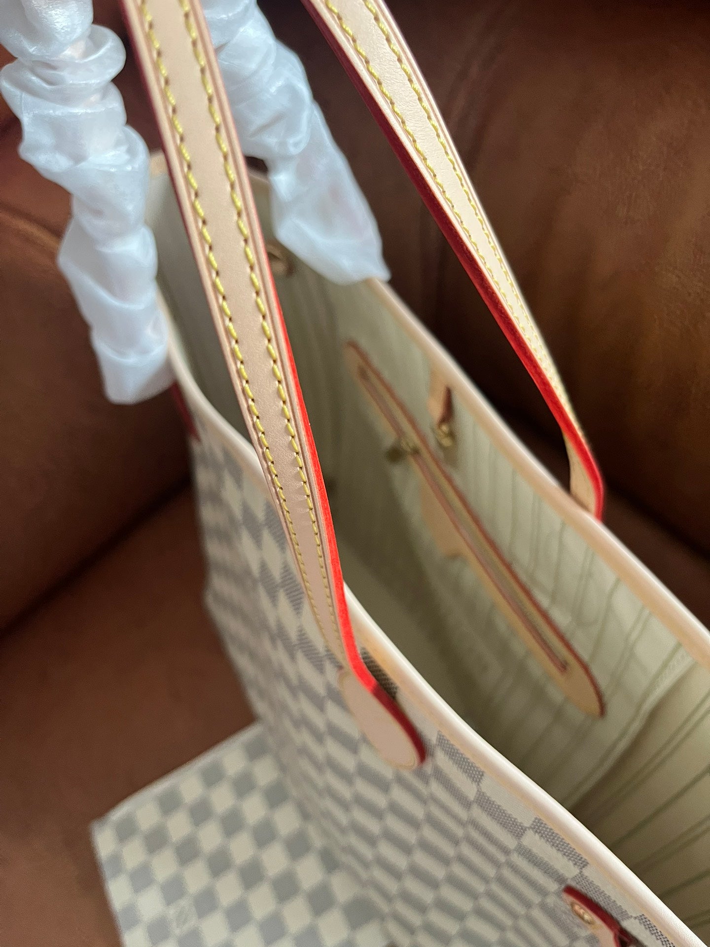 Louis Vuitton Neverfull MM Damier Azur Canvas Tote Bag