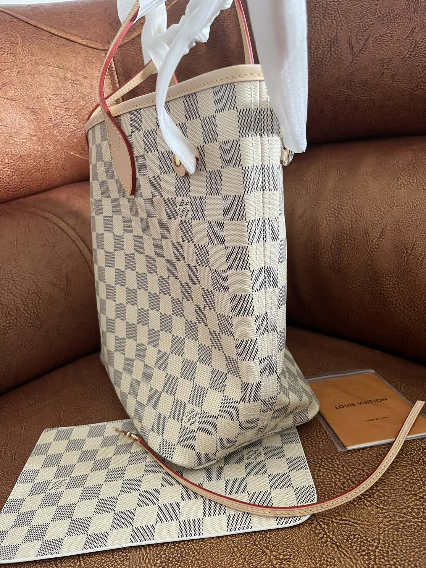 Louis Vuitton Neverfull MM Damier Azur Canvas Tote Bag