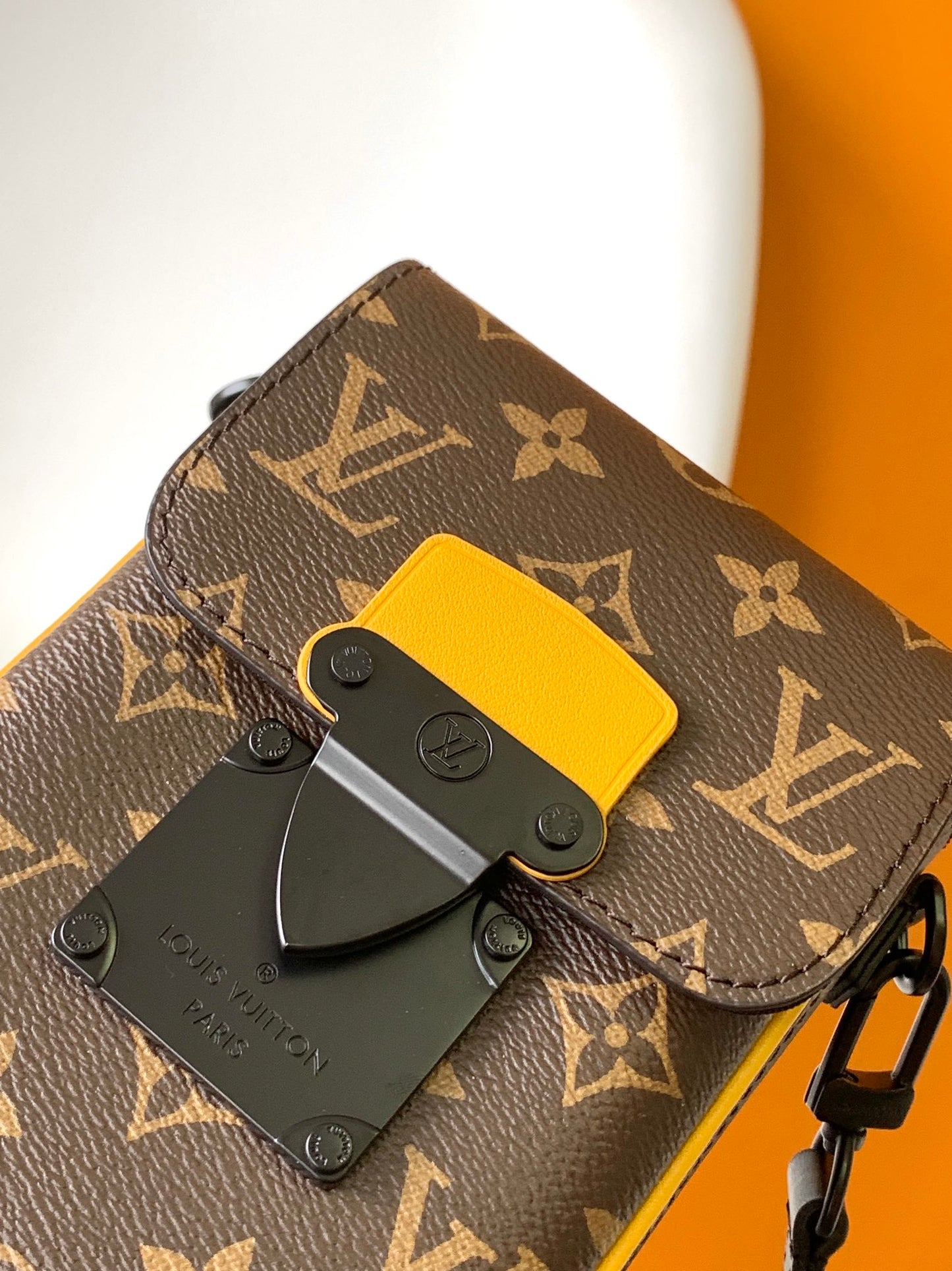 Louis Vuitton S-Lock Vertical Wearable Wallet Monogram Macassar Canvas