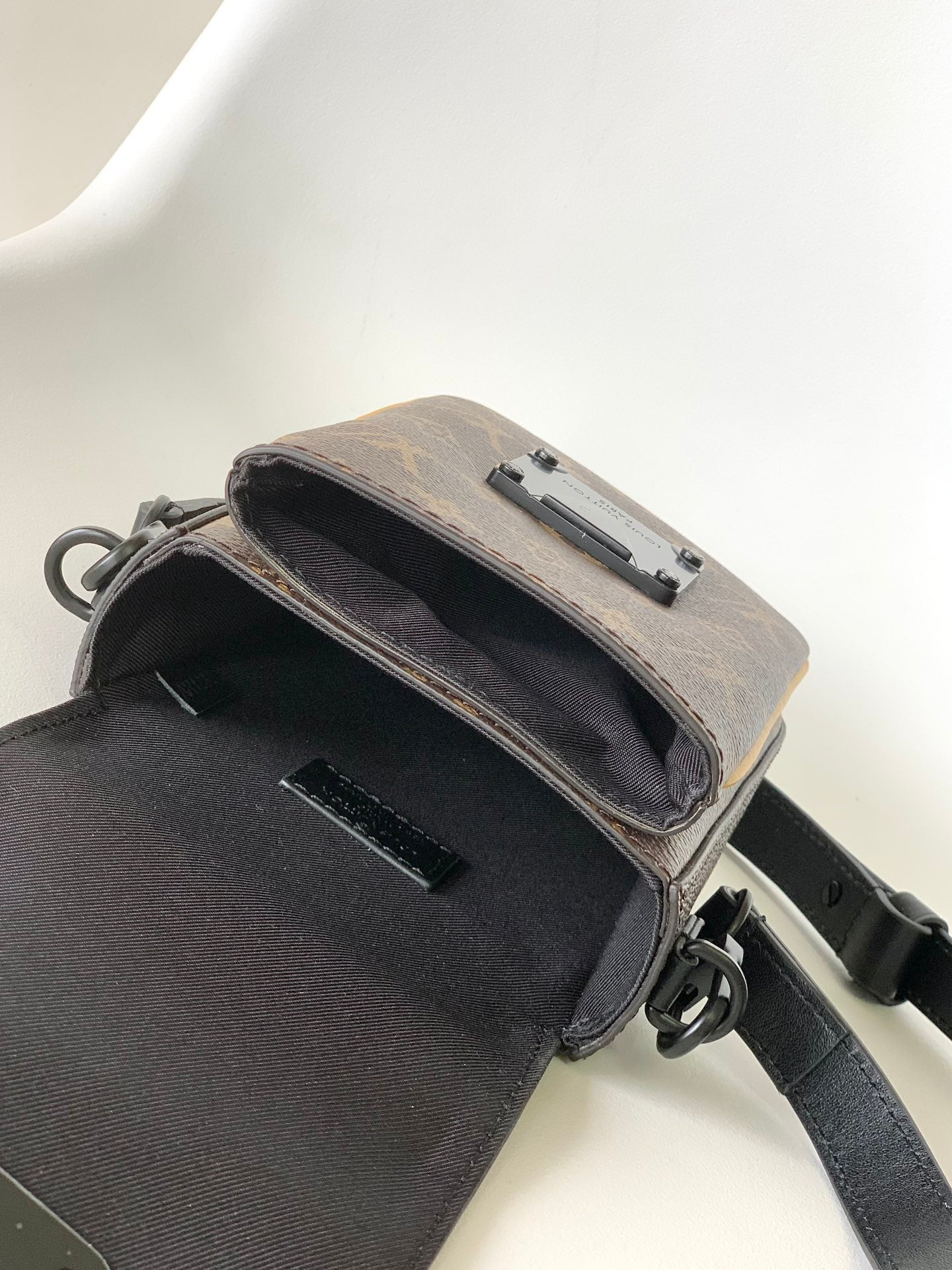 Louis Vuitton S-Lock Vertical Wearable Wallet Monogram Macassar Canvas
