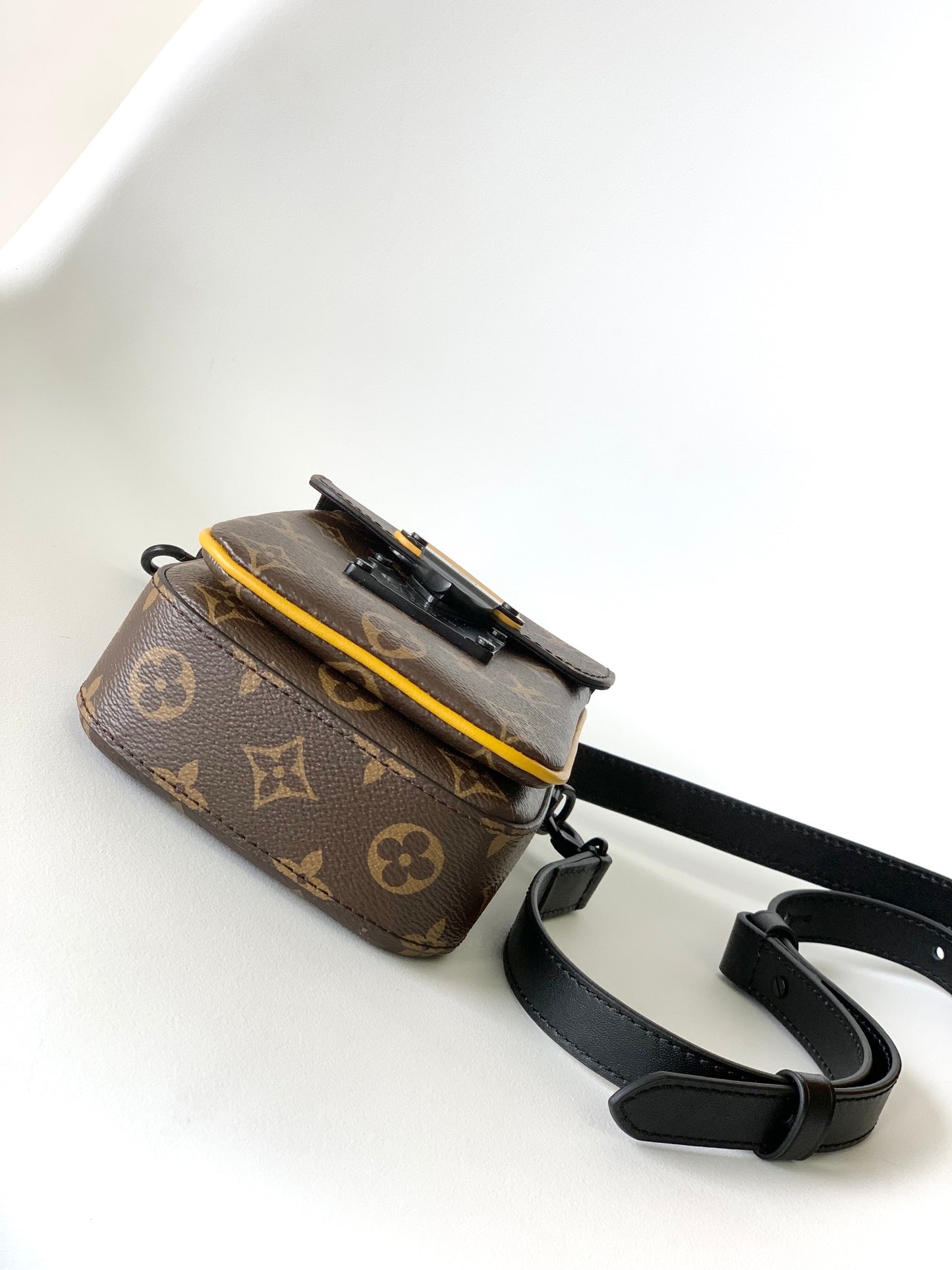 Louis Vuitton S-Lock Vertical Wearable Wallet Monogram Macassar Canvas