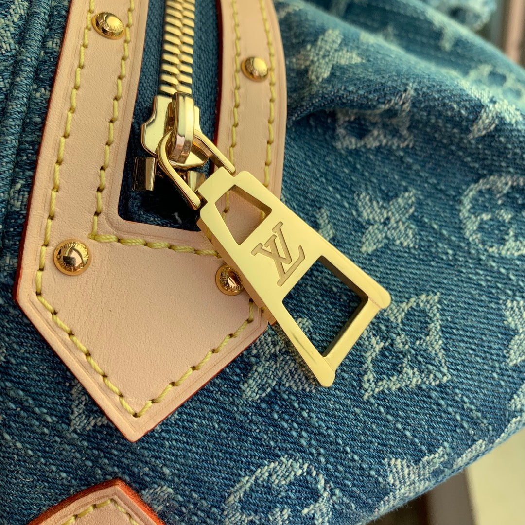 Louis Vuitton Monogram Denim High Rise Belt Bag - Blue