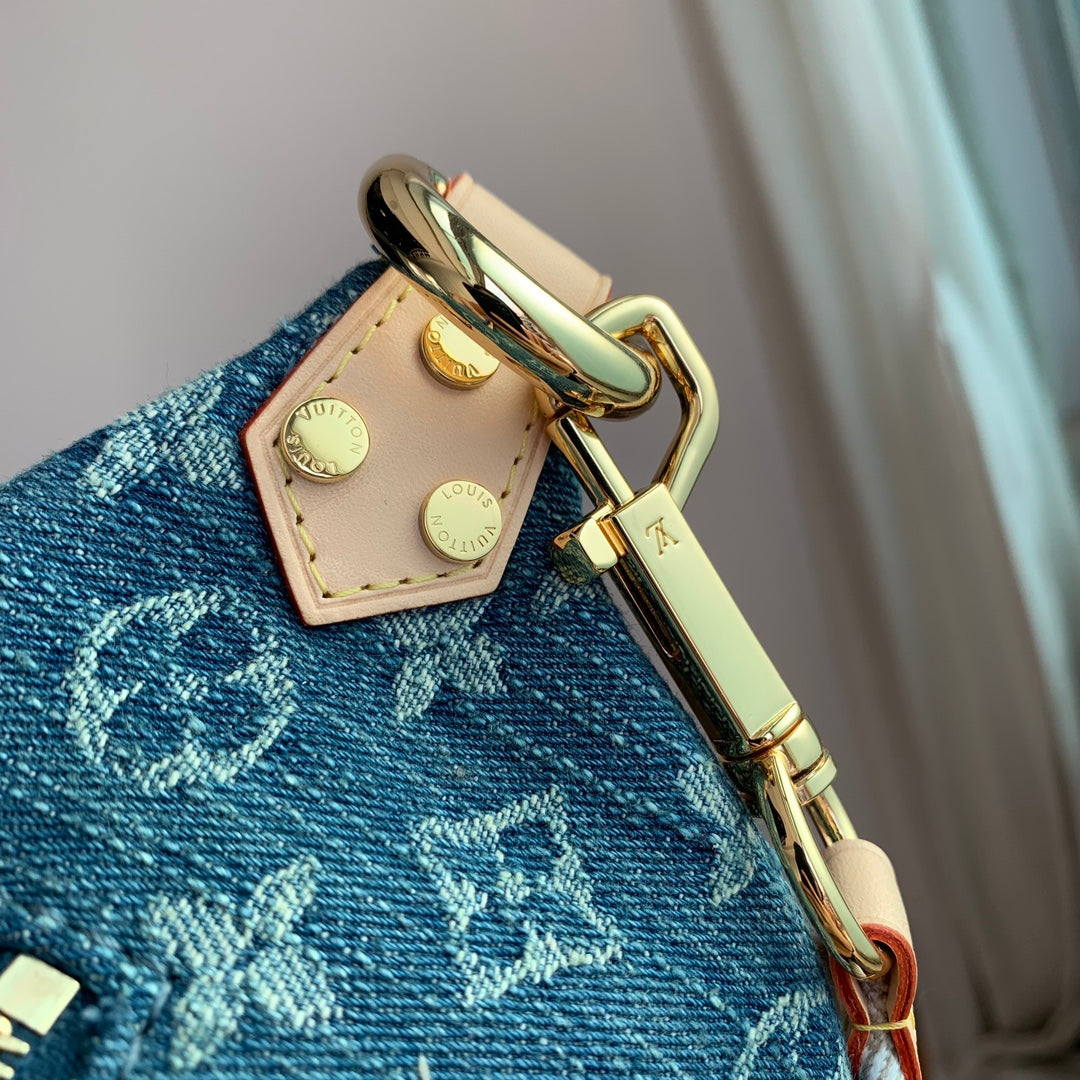 Louis Vuitton Monogram Denim High Rise Belt Bag - Blue