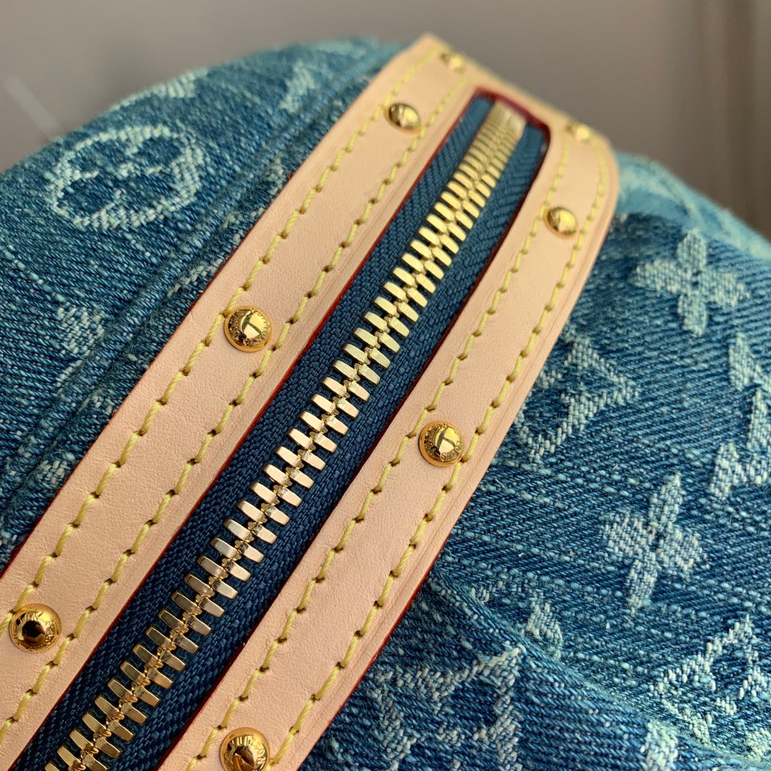 Louis Vuitton Monogram Denim High Rise Belt Bag - Blue