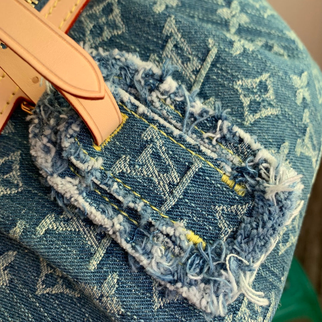Louis Vuitton Monogram Denim High Rise Belt Bag - Blue