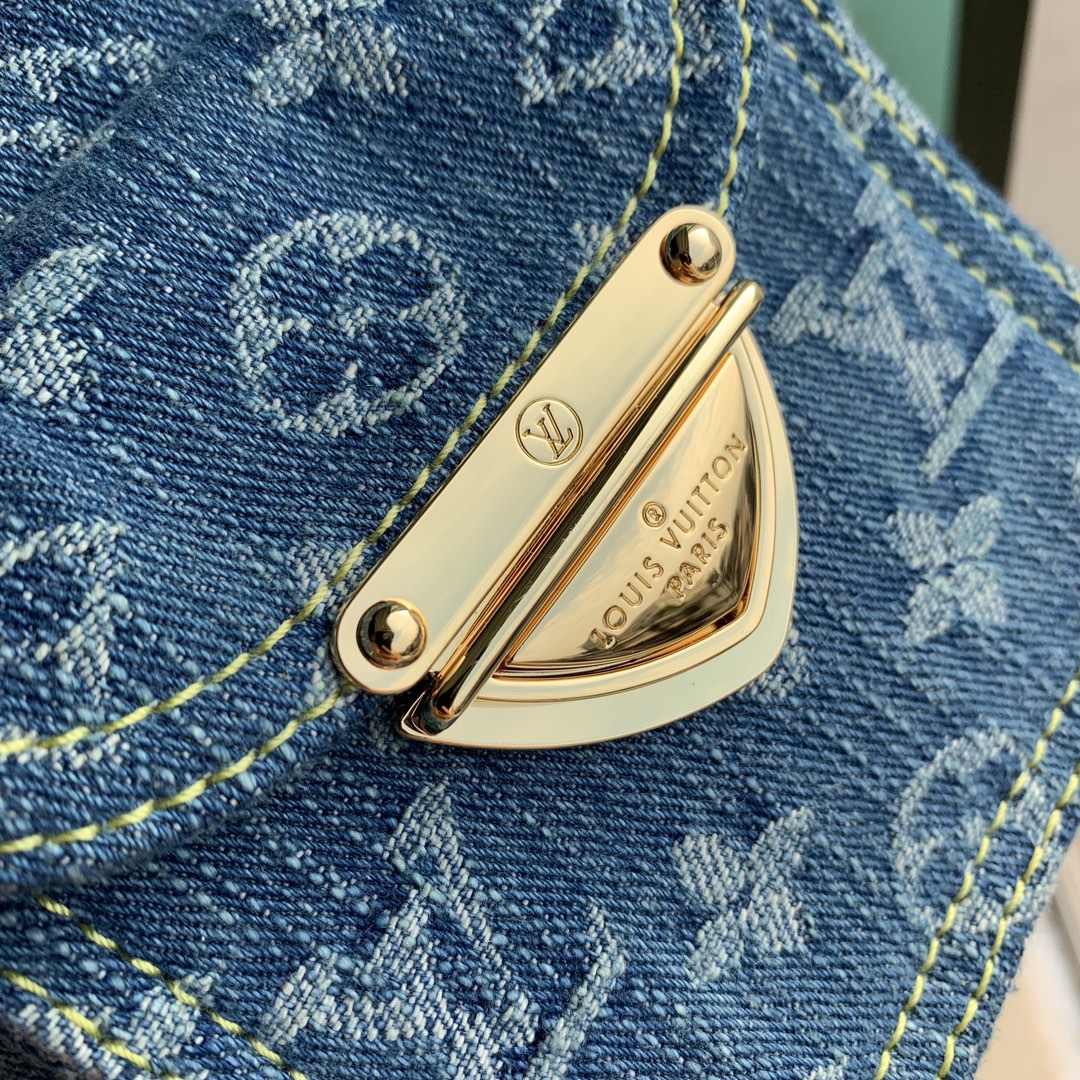 Louis Vuitton Blue Monogram Denim Mini Pleaty Shoulder Crossbody Bag