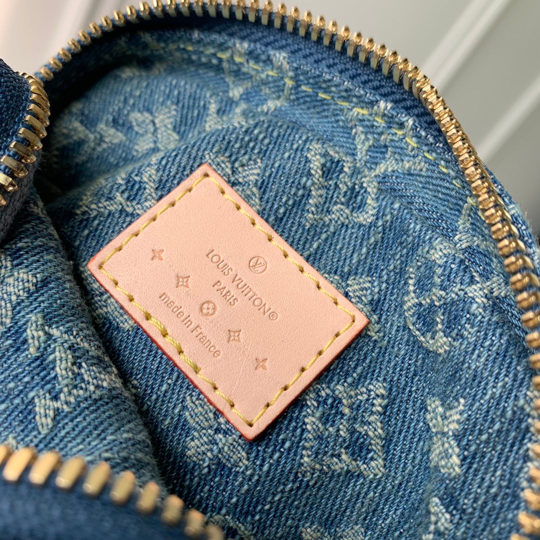 Louis Vuitton Blue Monogram Denim Mini Pleaty Shoulder Crossbody Bag
