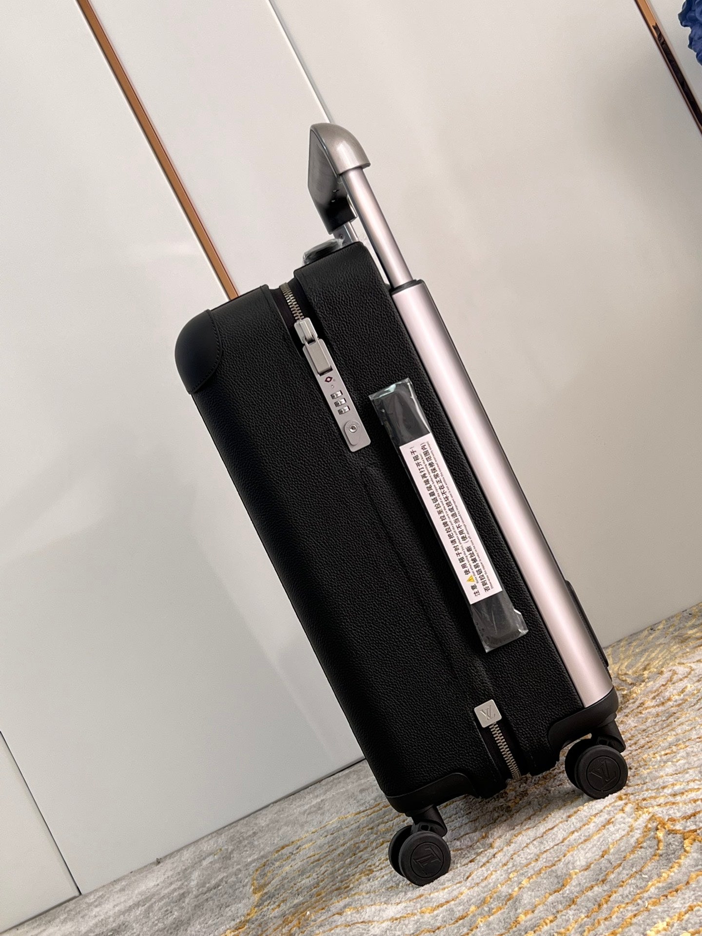 Sleek Black Hardside Carry-On Spinner Suitcase with Wide Handle