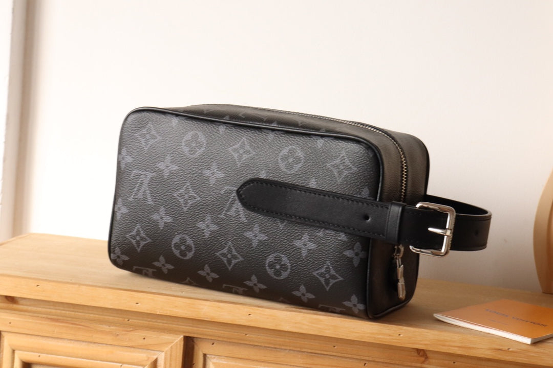 Louis Vuitton Monogram Eclipse Doppel Kit Toiletry Bag