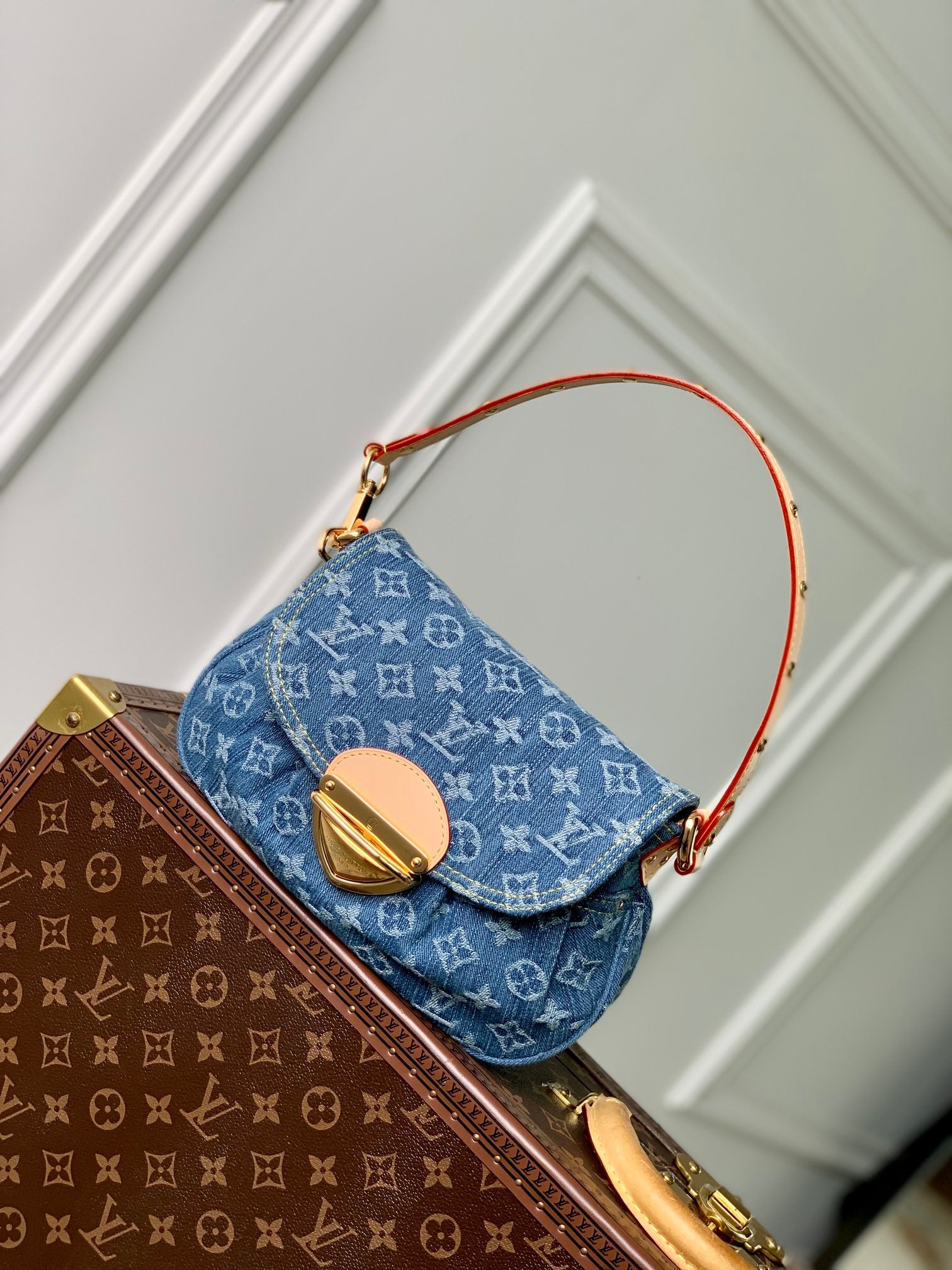 Louis Vuitton Pre-Owned Monogram Denim Pleaty Bag Blue Handbag