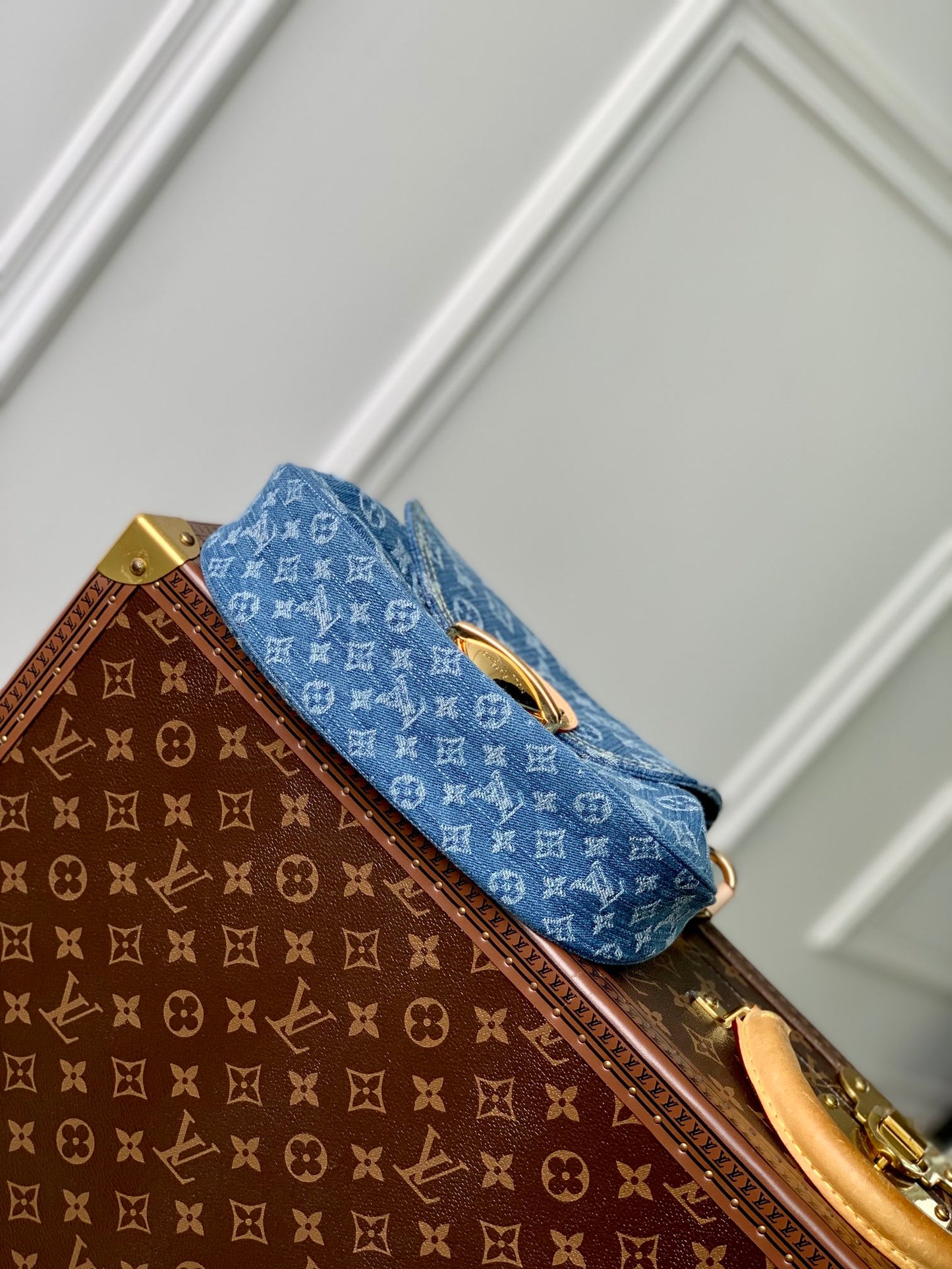 Louis Vuitton Pre-Owned Monogram Denim Pleaty Bag Blue Handbag