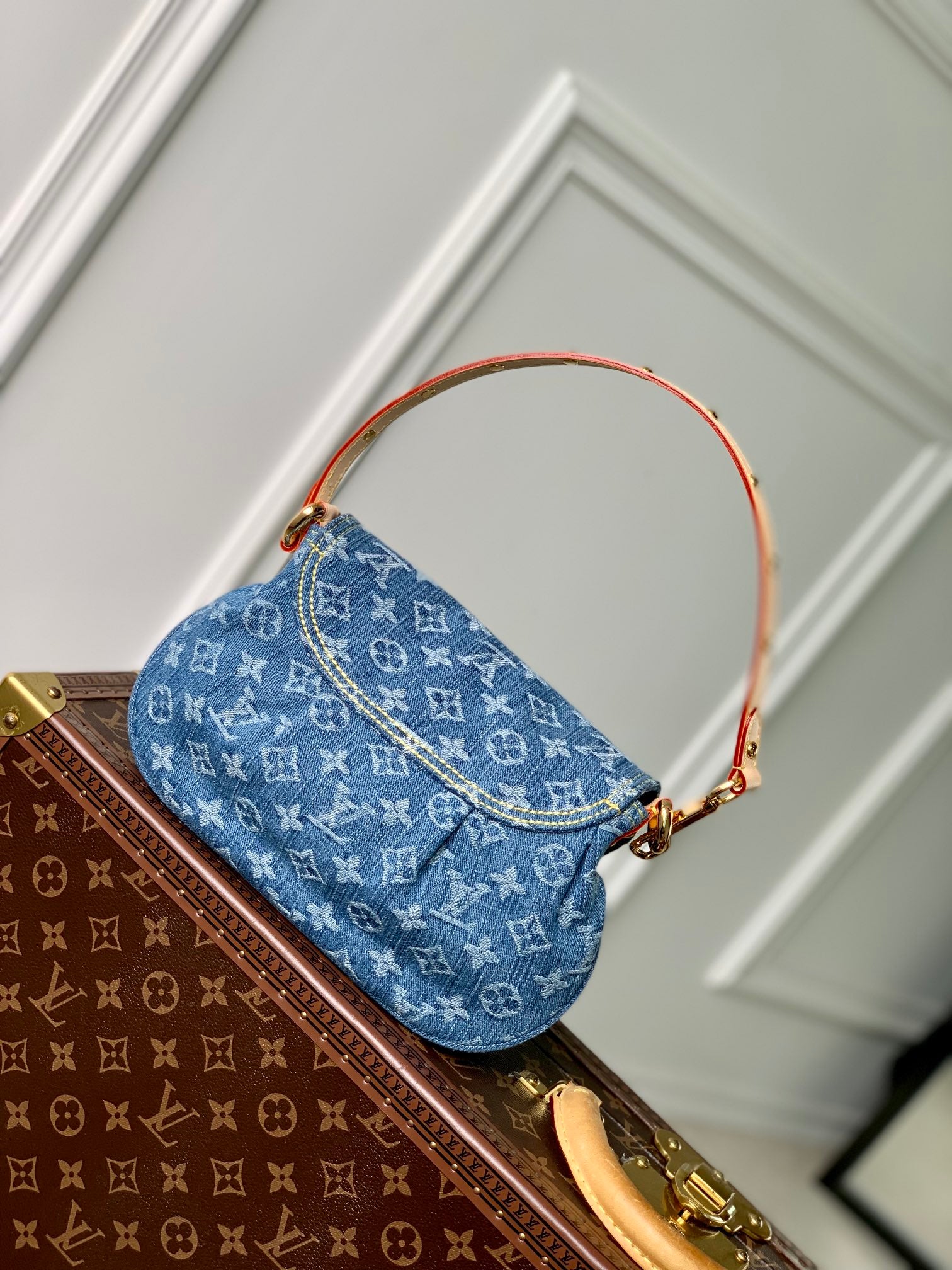 Louis Vuitton Pre-Owned Monogram Denim Pleaty Bag Blue Handbag