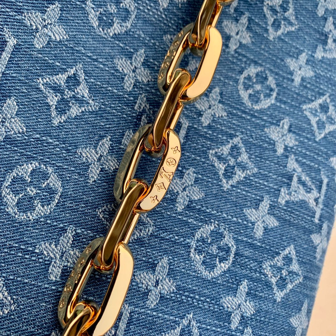 Louis Vuitton Monogram Denim Coussin PM Bag - Blue