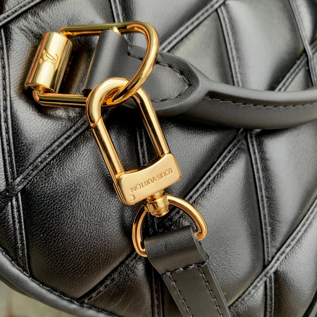 Louis Vuitton Alma BB Malletage Black Quilted Leather Handbag