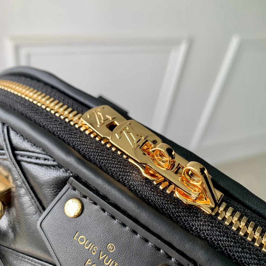 Louis Vuitton Alma BB Malletage Black Quilted Leather Handbag