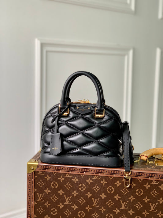 Louis Vuitton Alma BB Malletage Black Quilted Leather Handbag