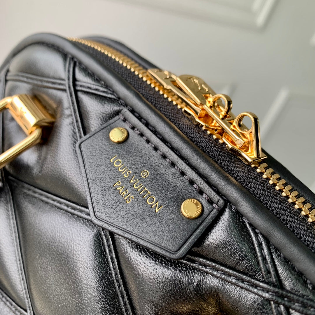 Louis Vuitton Alma BB Malletage Black Quilted Leather Handbag