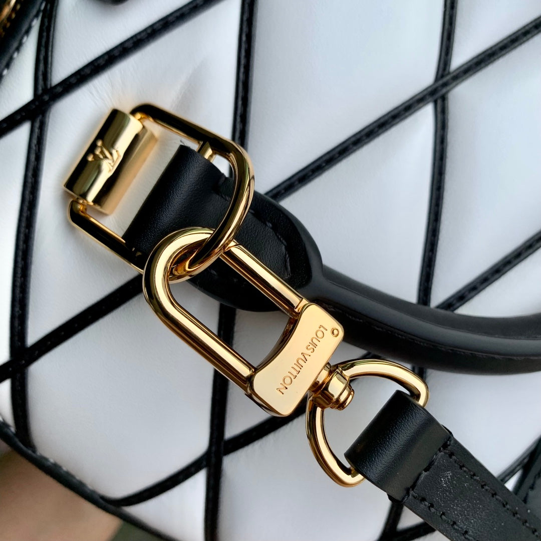 Louis Vuitton Alma BB Malletage Quilted Leather Handbag - Black &amp; White