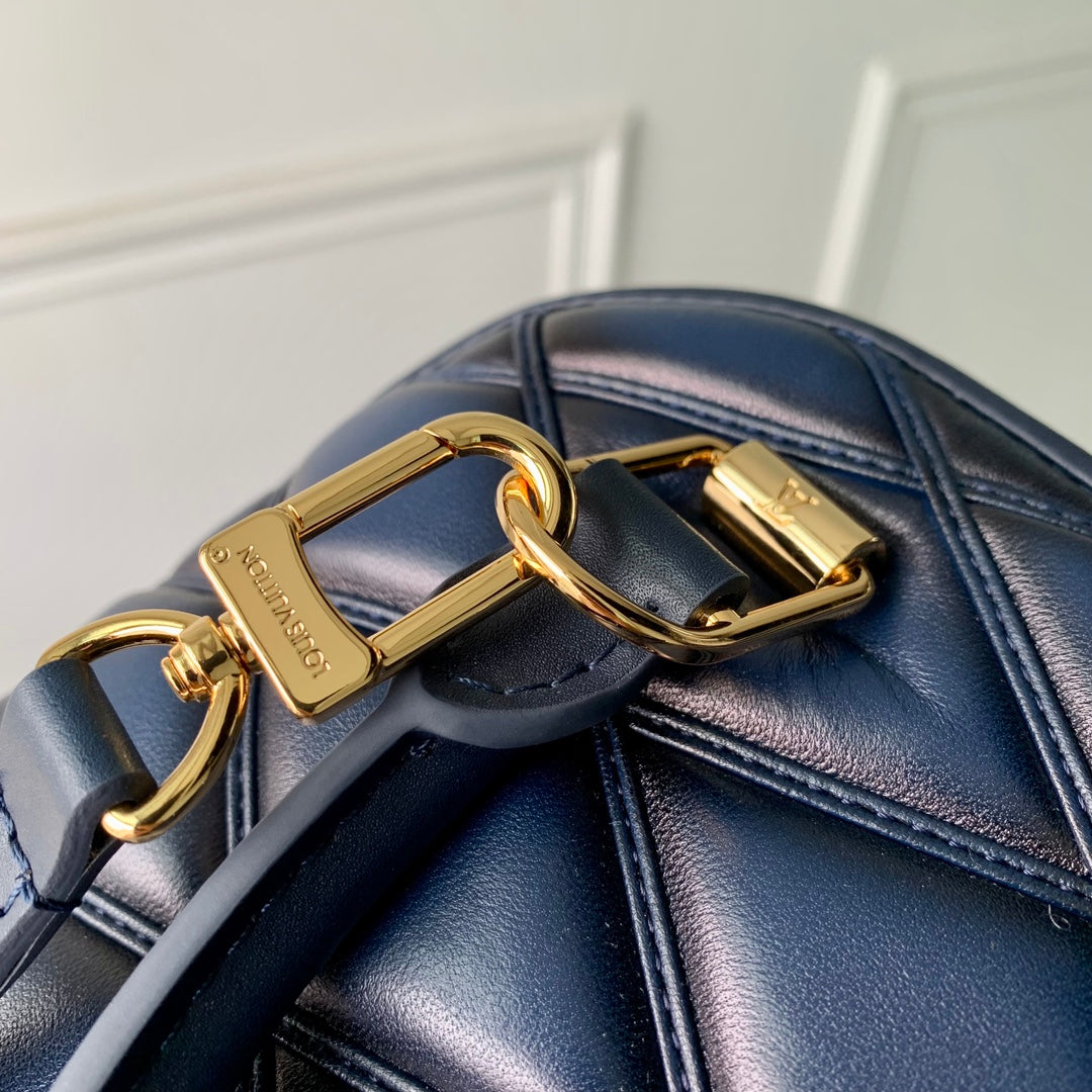 Louis Vuitton Alma BB Malletage Quilted Leather Handbag - Navy Blue