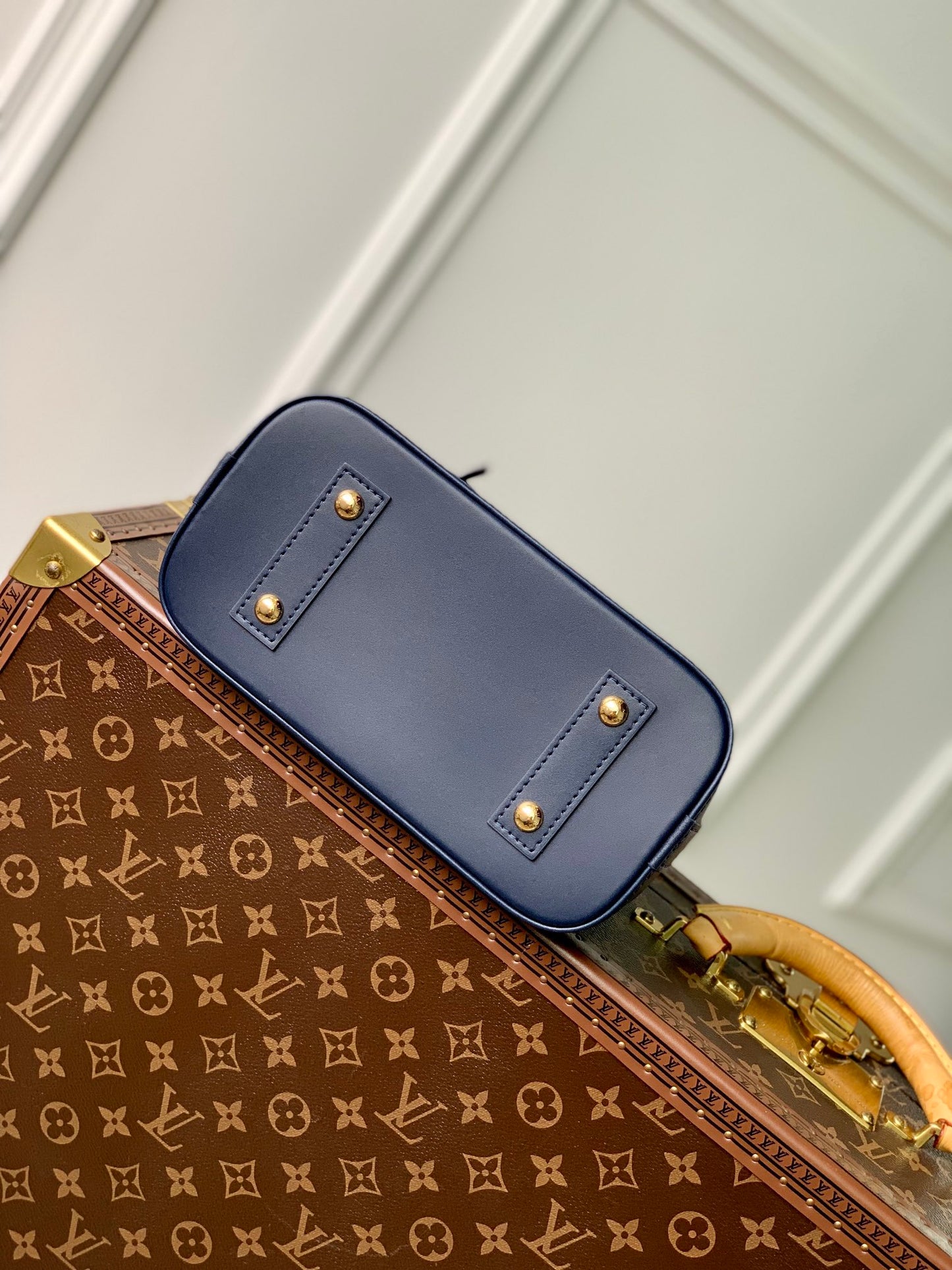 Louis Vuitton Alma BB Malletage Quilted Leather Handbag - Navy Blue