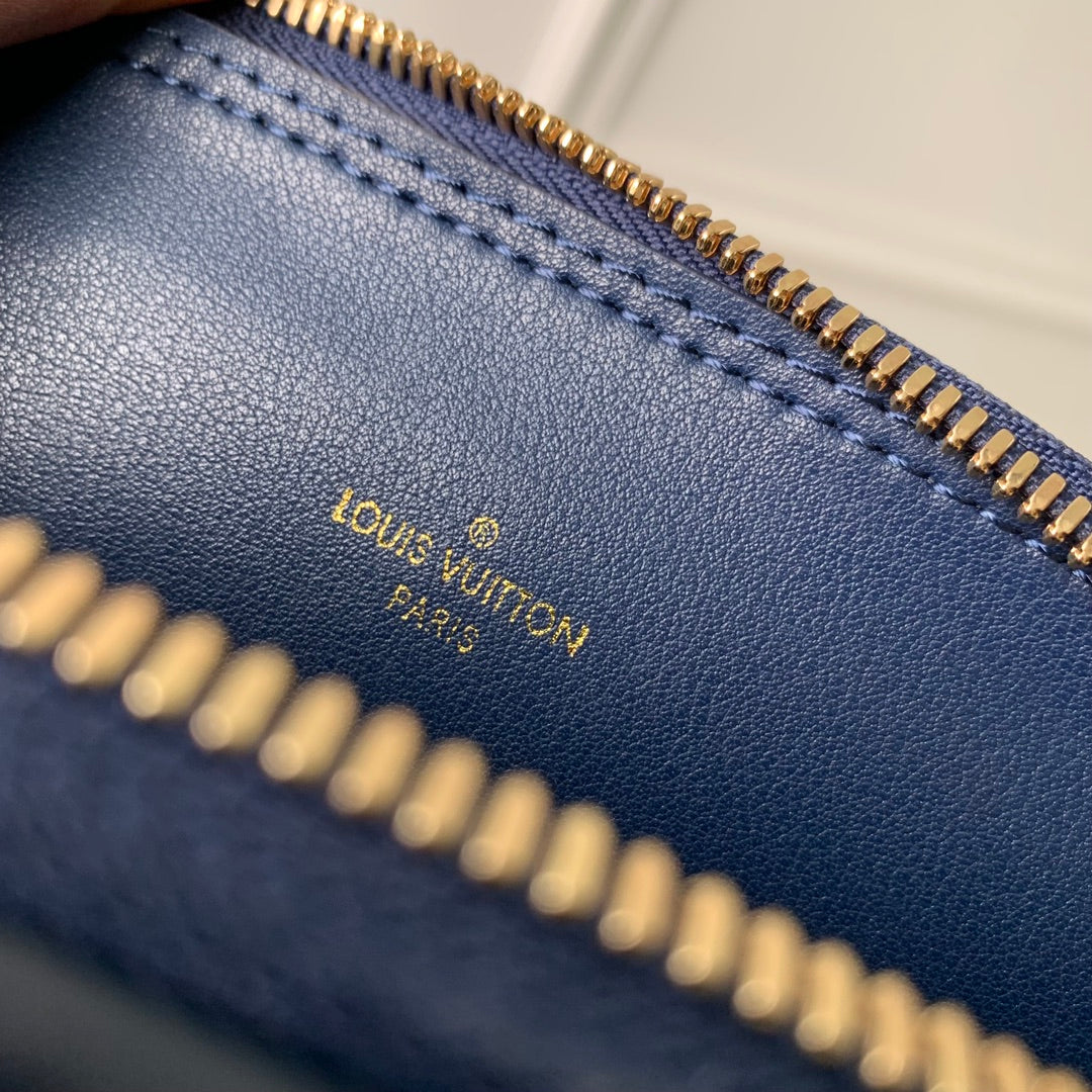 Louis Vuitton Alma BB Malletage Quilted Leather Handbag - Navy Blue