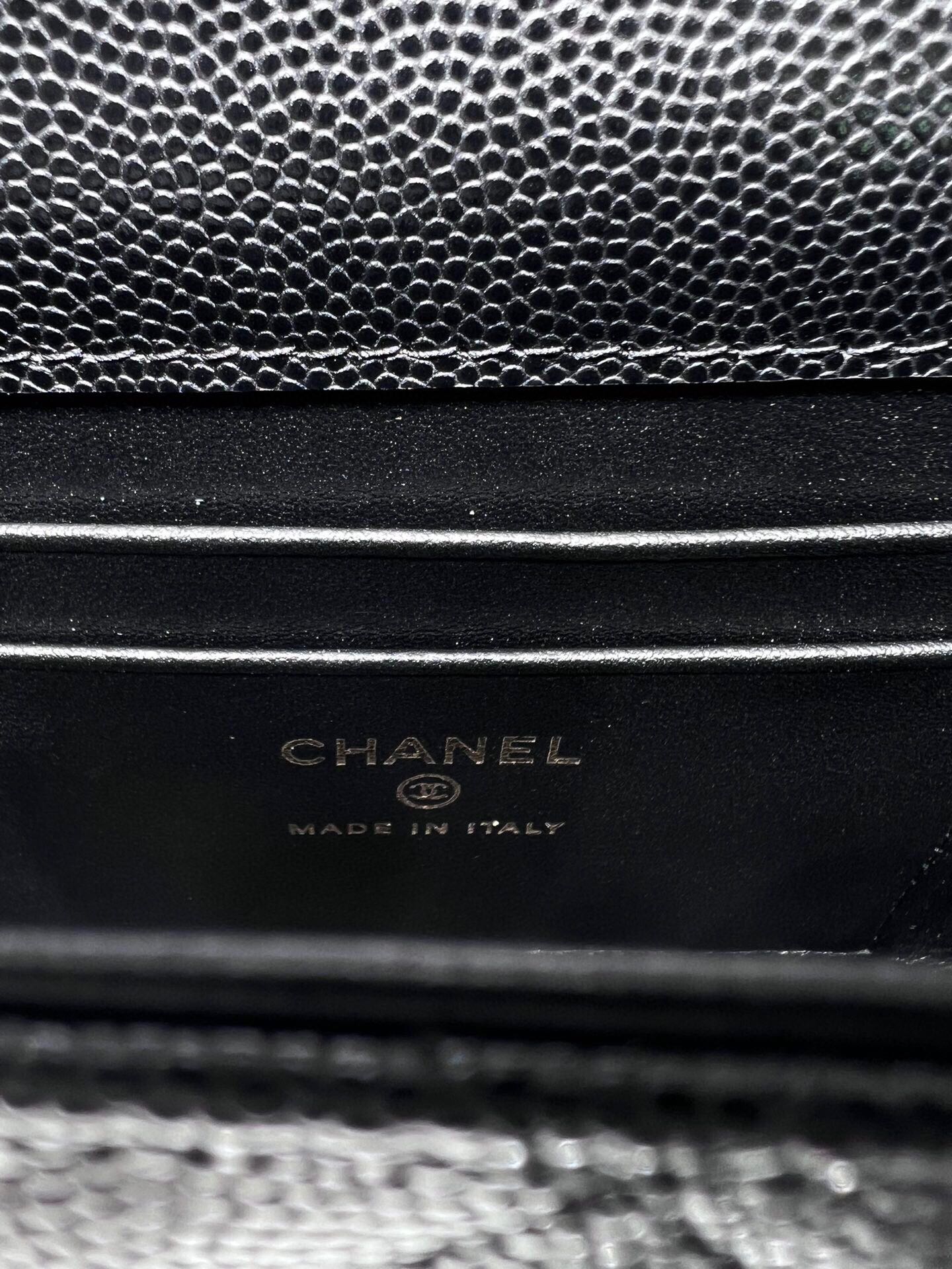 Chanel Black Quilted Lambskin Top Handle Wallet on Chain Gold-Tone Hardware