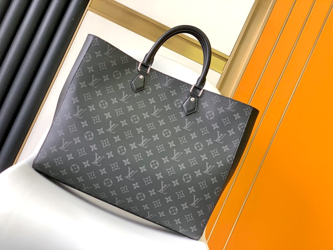 Louis Vuitton Monogram Eclipse Canvas Tote Bag - Black Business Briefcase