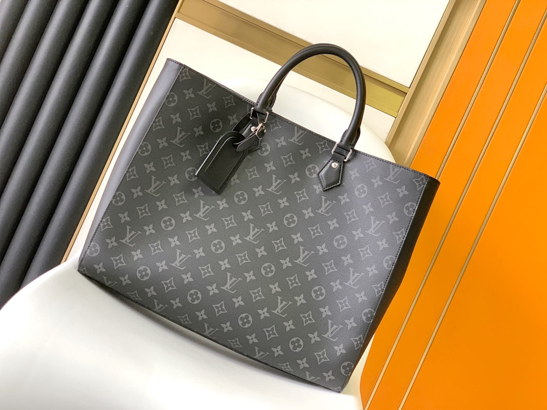 Louis Vuitton Monogram Eclipse Canvas Tote Bag - Black Business Briefcase