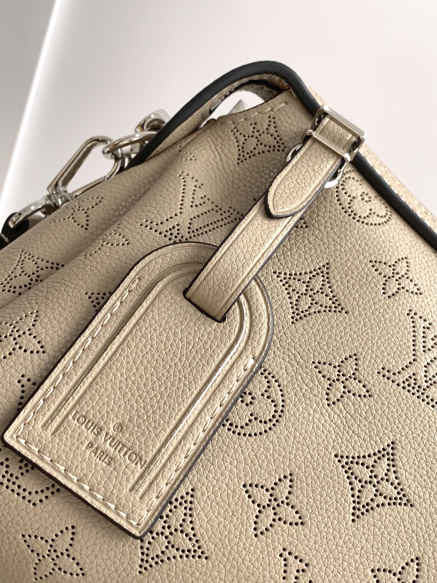 Louis Vuitton Boulogne Monogram Empreinte Leather Bag - Beige