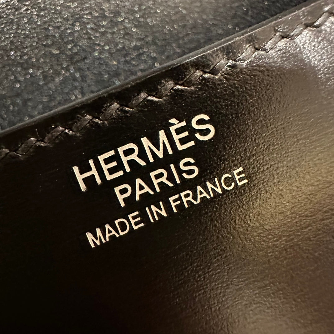 Hermès Maximors Bag in Black Swift Calfskin with Palladium Hardware