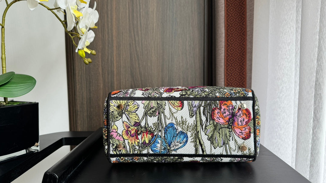 Christian Dior Medium Lady D-Lite Bag with Butterfly Embroidery