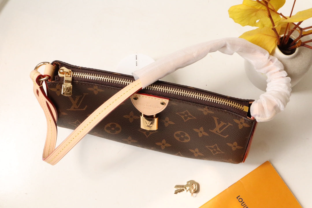 Louis Vuitton Monogram Canvas Flower Zipped Tote PM Handbag with Gold Padlock