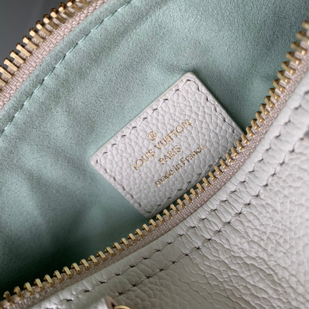 Louis Vuitton Nano Speedy Monogram Empreinte Leather Handbag - Cream/Vert Lagon