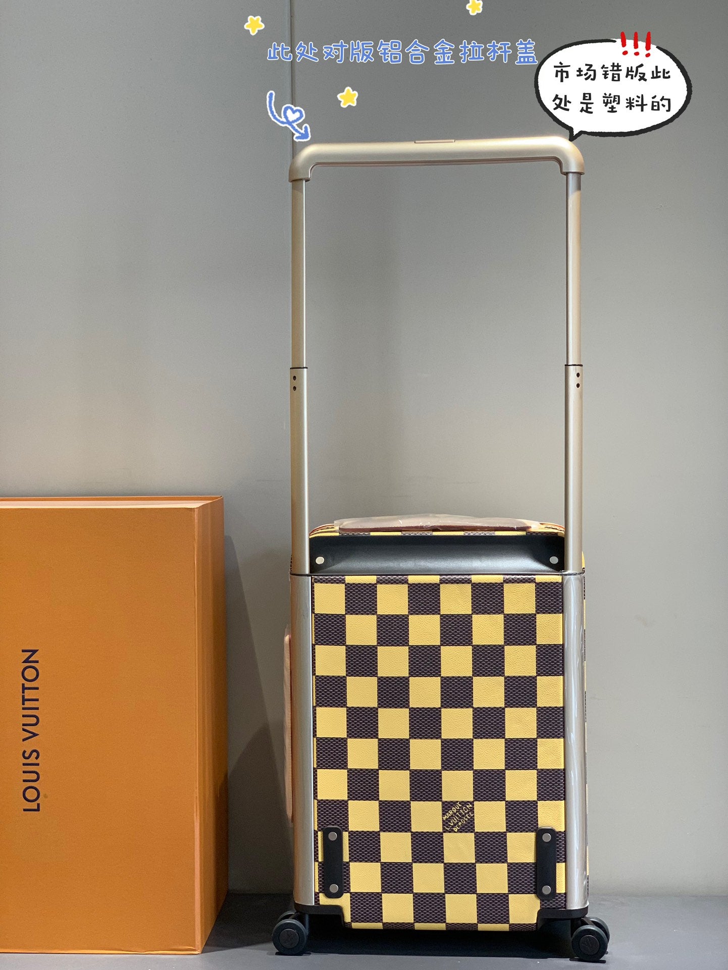 Classic Brown Checkerboard Carry-On Suitcase Luxury Rolling Luggage