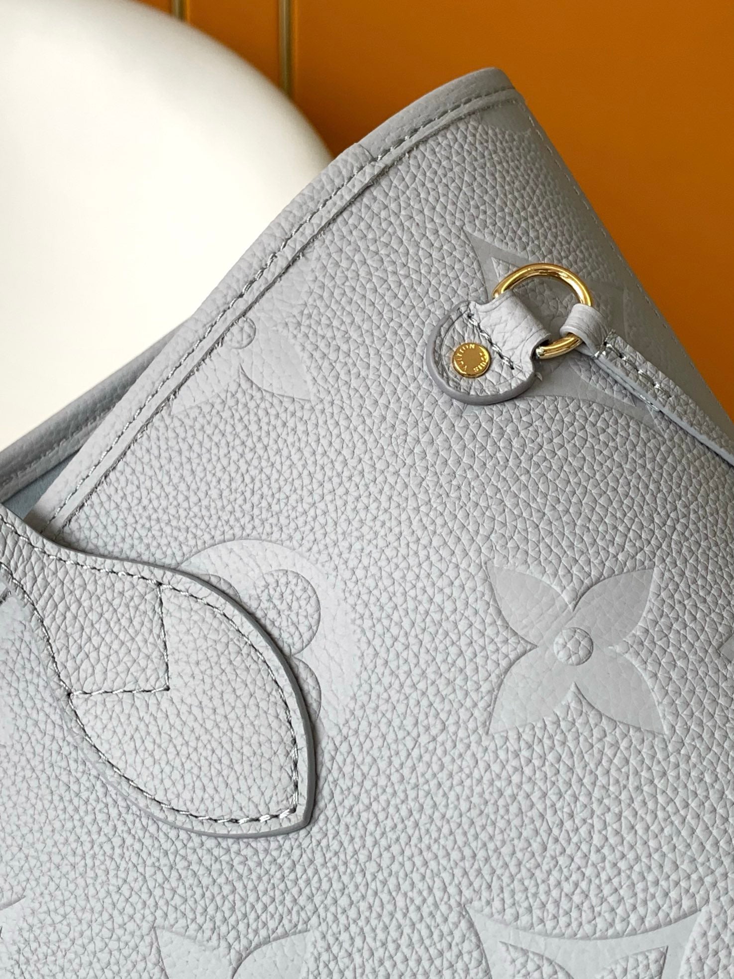 Louis Vuitton Neverfull MM Monogram Empreinte Leather Tote Bag - Light Blue