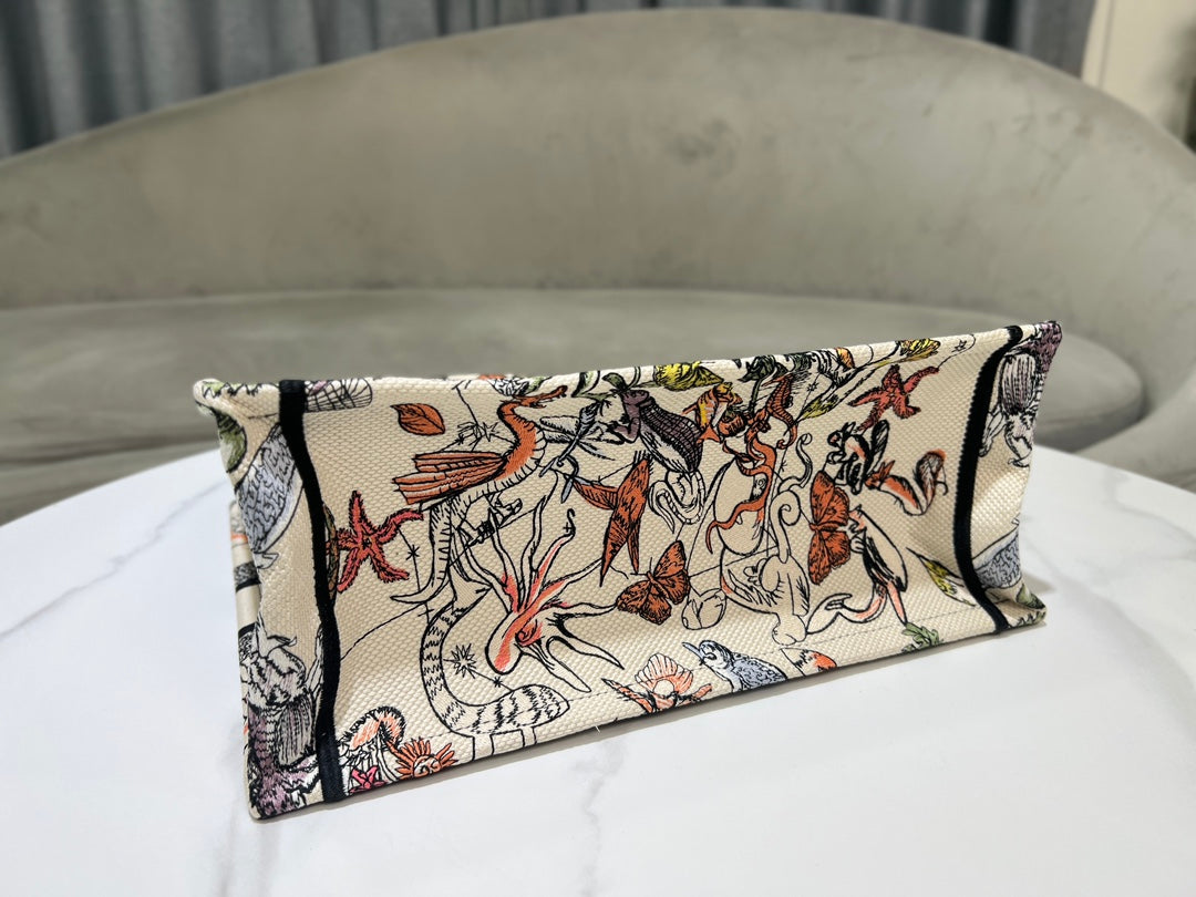 Christian Dior Book Tote - Multicolor Toile de Jouy Voyage Embroidery
