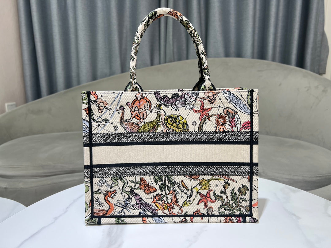Christian Dior Book Tote - Multicolor Toile de Jouy Voyage Embroidery
