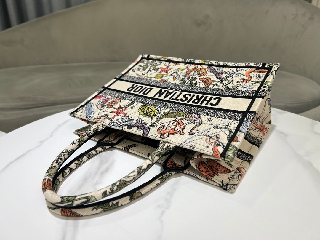 Christian Dior Book Tote - Multicolor Toile de Jouy Voyage Embroidery