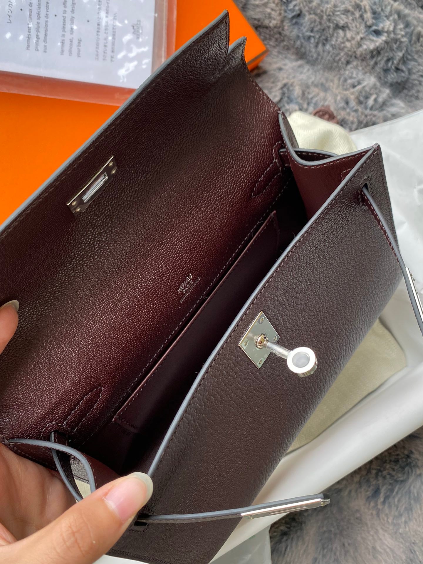 Hermès Kelly To Go Wallet - Burgundy Epsom Leather with Palladium Hardware