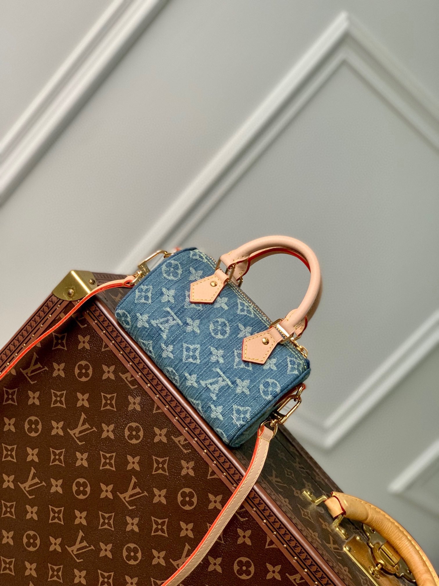 Louis Vuitton Nano Speedy Bag - Monogram Denim Blue