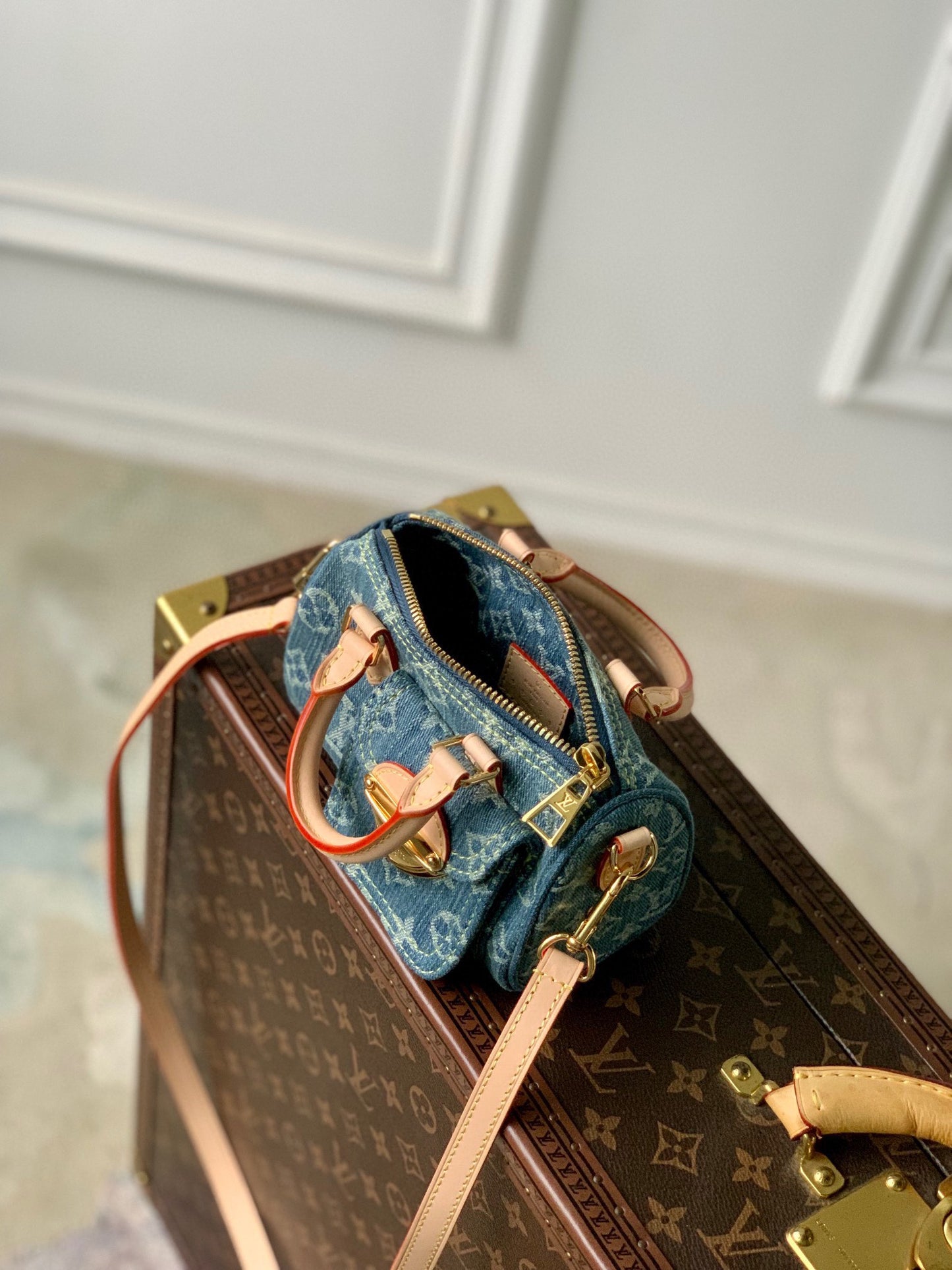 Louis Vuitton Nano Speedy Bag - Monogram Denim Blue