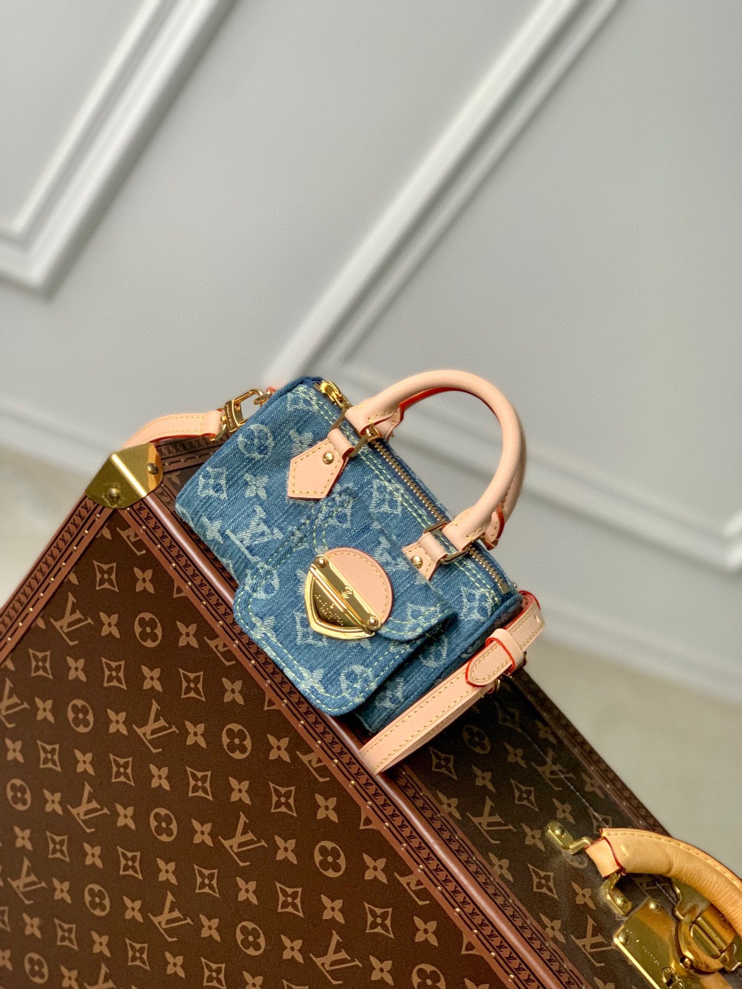 Louis Vuitton Nano Speedy Bag - Monogram Denim Blue